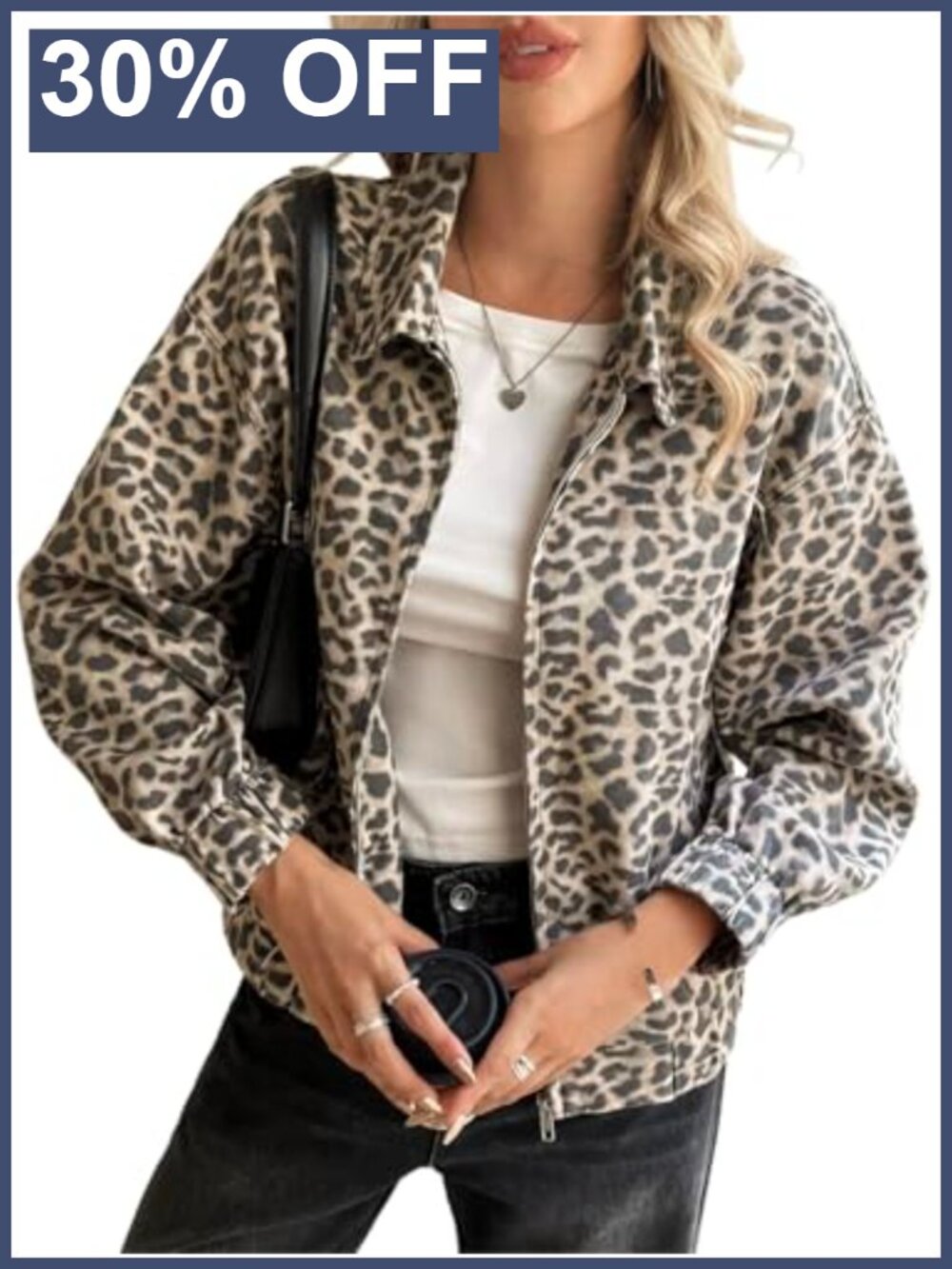 Floral Zip Up Bomber Jacket Long Sleeve Denim Coat Casual Layering Women